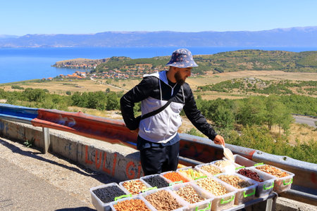 Paintball targets near Lin, Lake Ohrid in Albaniaのeditorial素材