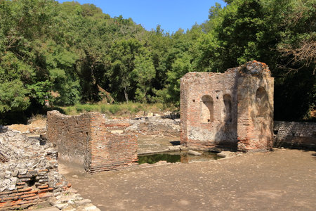 the ruined city at Butrint, Albania. This Archeological site is World Heritage Site by UNESCO
