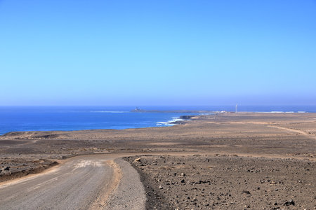 view of Punta Jandia Lighthouse near Puerto de la Cruz, Fuerteventura in Spain