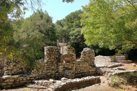 the ruined city at Butrint, Albania. This Archeological site is World Heritage Site by UNESCO