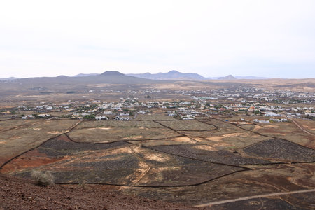 view to the eastside of Volcan Calderon Hondo at Fuerteventura, Canary Islands, Spain
