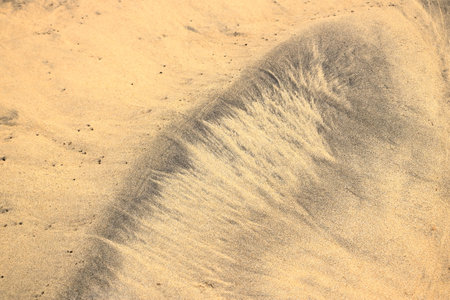 Atlantic ocean beach sand texture, Fuerteventura. Black and yellow sandの写真素材