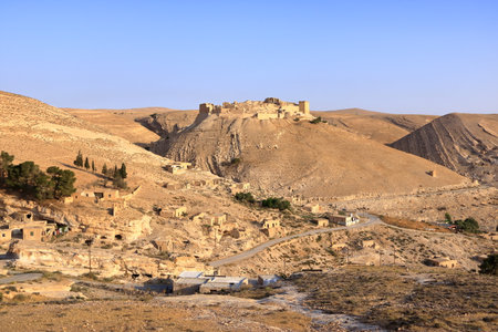 the Crusader castle Shobak (Shawbak, Shoubak) in Montrael, Jordanの写真素材