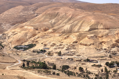 an abandoned village and landscape around near Shobak, Dana Nature Reserve, Jordan