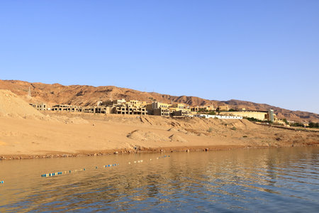 Construction works at Dead Sea hotels in Sweimeh, Swemeh in Jordan