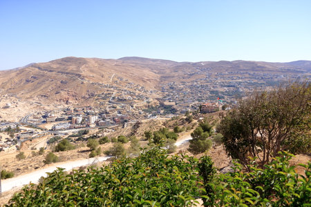 the Panoramic aerial view over Jordan