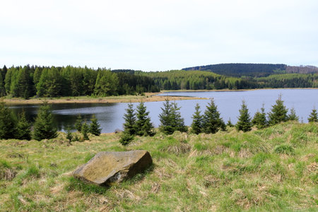 Dam of the Flaje Reservoir in Czech Republicの写真素材