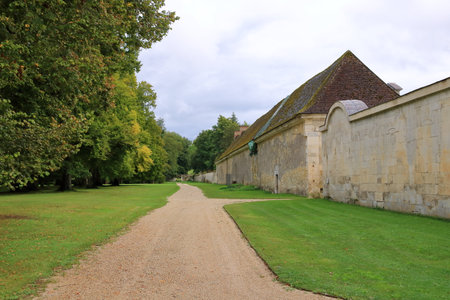 View of the majestic french castle and park in Tanlay, Burgundy, Franceの写真素材
