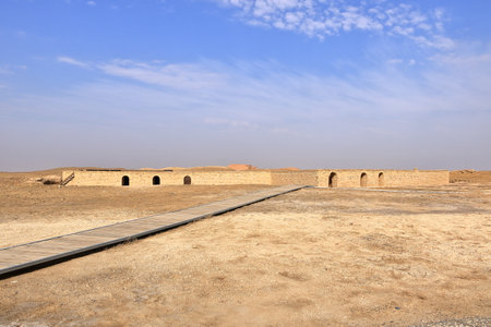 the House of the Prophet Abraham Restored ziggurat in ancient Ur, sumerian temple, Iraqの写真素材