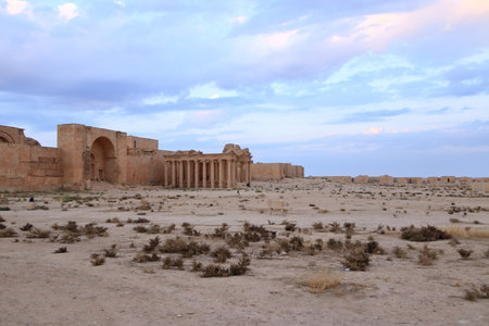 Hatra in Iraq, ancient city in Upper Mesopotamia located in present-day eastern Nineveh Governorateの写真素材