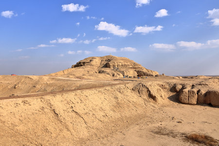 area of the excavation site in the Ancient City of Uruk, Iraqの写真素材