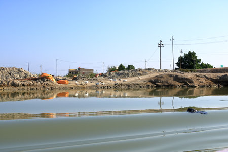 a boat trip in the marshlands of iraq near Chibayish, Chabaish, Nasiriyaの写真素材