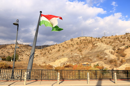 a tourist resort at the Great Zab River in Rubar, Kurdistan, Iraqの写真素材