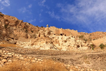 view to the Monastery of Rabban Hormizd in the Christian town of Alqosh, Kurdistan in Iraq