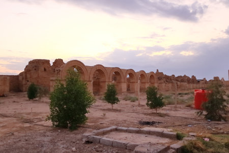 Hatra in Iraq, ancient city in Upper Mesopotamia located in present-day eastern Nineveh Governorateの写真素材