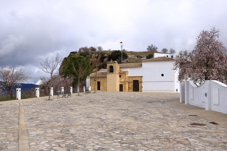 the San Marcos church on the hill above village of Alcala la Real near Granada, Andalusia region of...