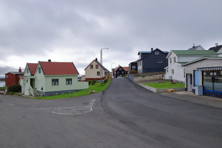 village Sandur on Sandoy Island, Faroe Islandsの写真素材