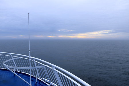 the Beautiful seascape of the Atlantic Ocean - waves and sky with clouds in beautiful lighting