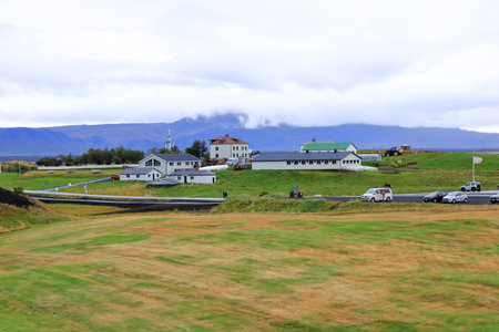 Skutustadir, lake Myvatn, Iceland - August 30 2025: area around the Pseudo craters, volcanoes and geothermal areasのeditorial素材