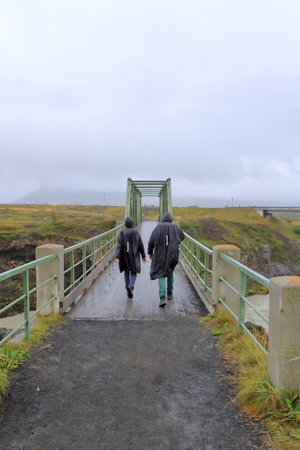 Godafoss in Iceland - August 30 2025: people enjoy the breathtaking waterfallのeditorial素材