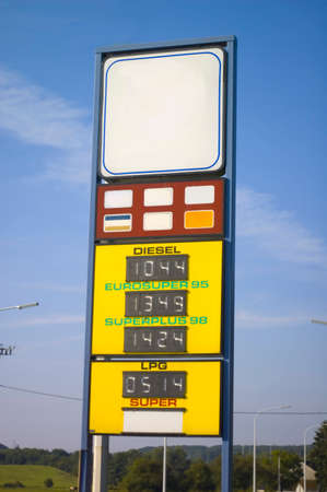 fuel prices at the gas stationの写真素材