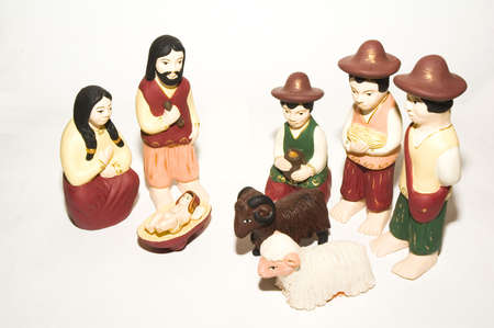 a Christmas scene celebrating the birth of Jesus Christの写真素材