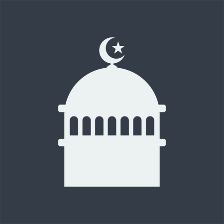 mosque islamic relief building flat design, mosque icon websiteのイラスト素材