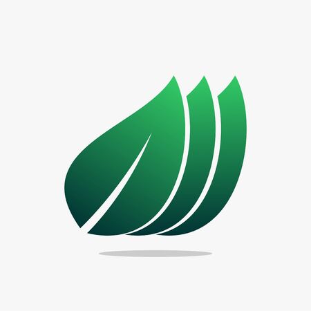 green leafes tree flat design icon logoのイラスト素材