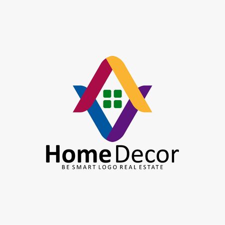 HOME DECOR HOUSE REAL ESTATE ICON LOGOのイラスト素材