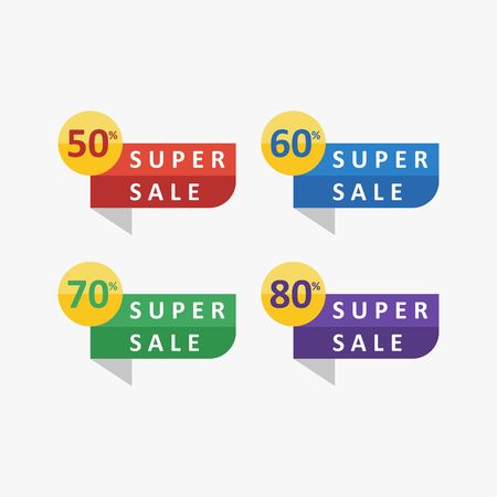 Discount special sale banner set full colorのイラスト素材