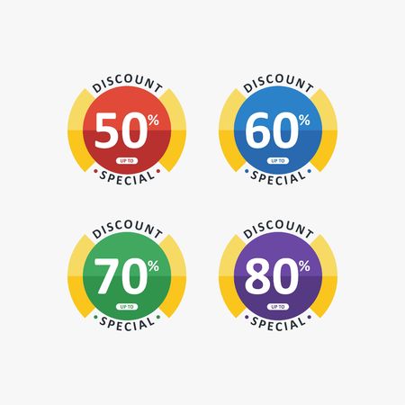Discount special sale banner set full colorのイラスト素材
