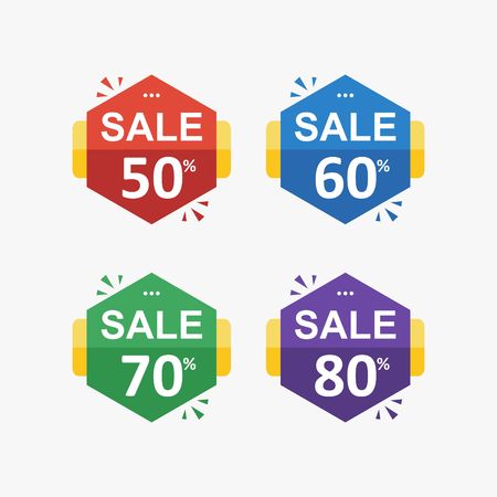 Discount special sale banner set full colorのイラスト素材
