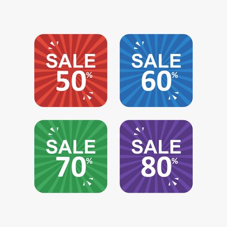 Discount special sale banner set full colorのイラスト素材
