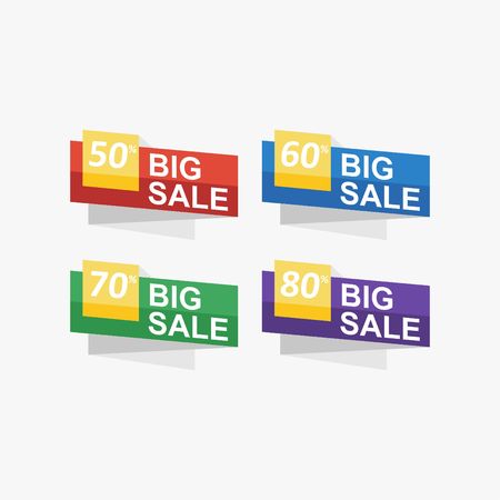 Discount special sale banner set full colorのイラスト素材