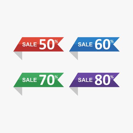 Discount special sale banner set full colorのイラスト素材