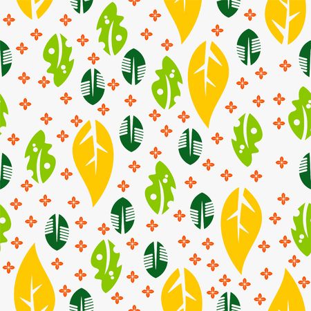 leaf pattern seamless vector illustrationのイラスト素材