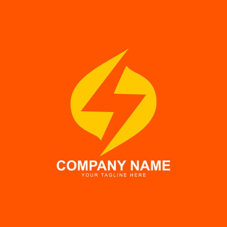 A thunderbolt ornament logo templateのイラスト素材