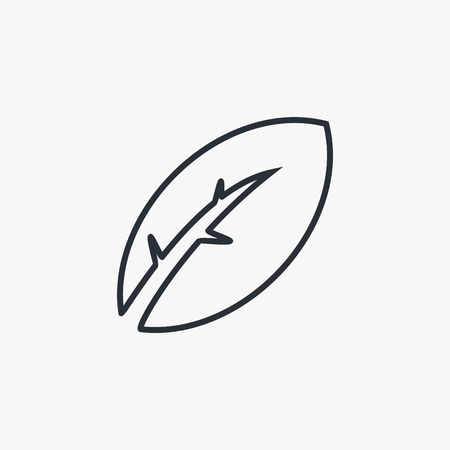 Green leaf outline logo vector illustration.のイラスト素材