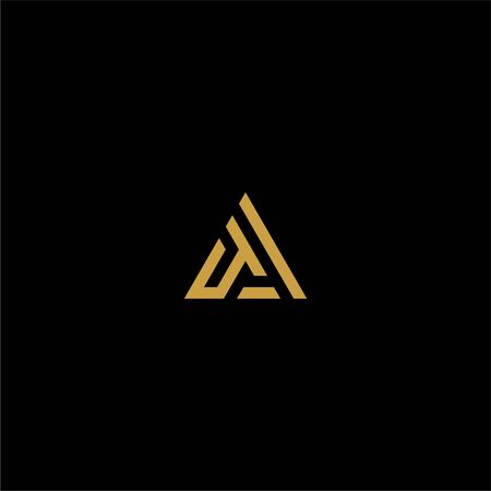 Mountain abstract logo design vector.  Triangle abstract icon illustration. Letter AM logo design.のイラスト素材