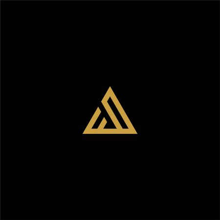 Mountain abstract logo design vector.  Triangle abstract icon illustration. Letter AM logo design.のイラスト素材