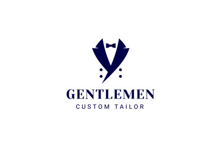 Bow Tie Bowtie Tuxedo Suit Gentleman Fashion Tailor Clothes Vintage Classic Logo designのイラスト素材