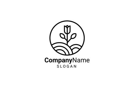 Minimalist Flowers Logo Design Templateのイラスト素材