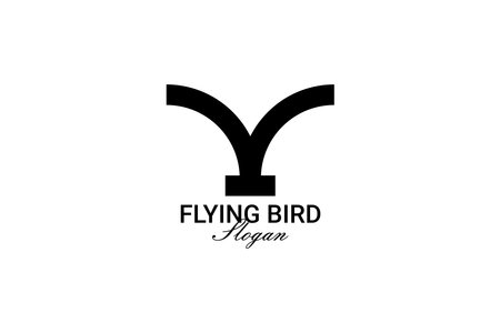 Abstract Vector Logo Image Of A Magical Flying Bird, Line Artのイラスト素材