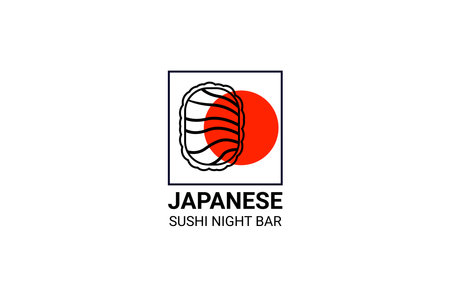 Sushi Logo Design. Isolated In White Background. Modern Design. Flat Logo. Sushi Logo. Sushi. Vector Illustrationのイラスト素材