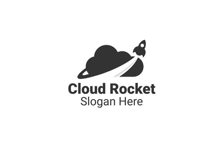Cloud Rocket Logo Design Templateのイラスト素材