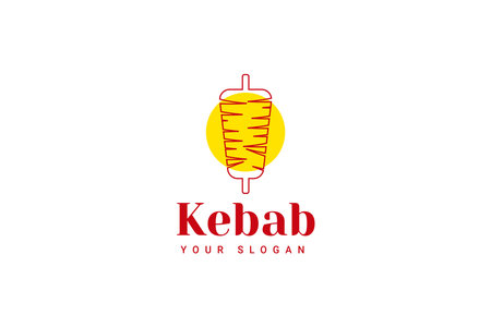 Shawarma Logo For Restaurants And Markets. Doner Kebab Logo Template.のイラスト素材