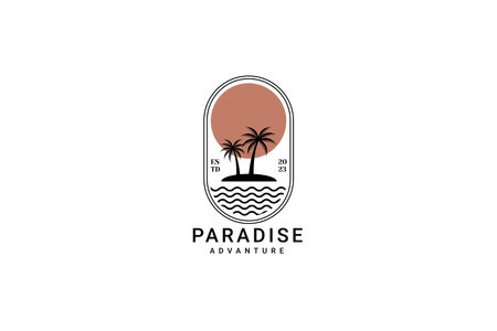 Beach Paradise Logo Vector Icon Illustrationのイラスト素材
