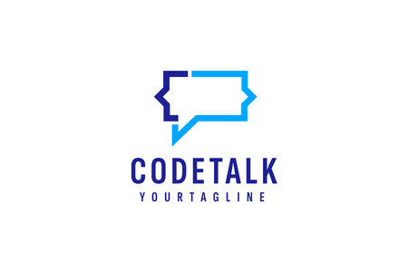 code talk logo vector icon illustrationのイラスト素材