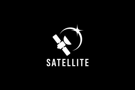satellite logo vector icon illustrationのイラスト素材
