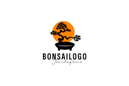 Bonsai logo vector icon illustrationのイラスト素材